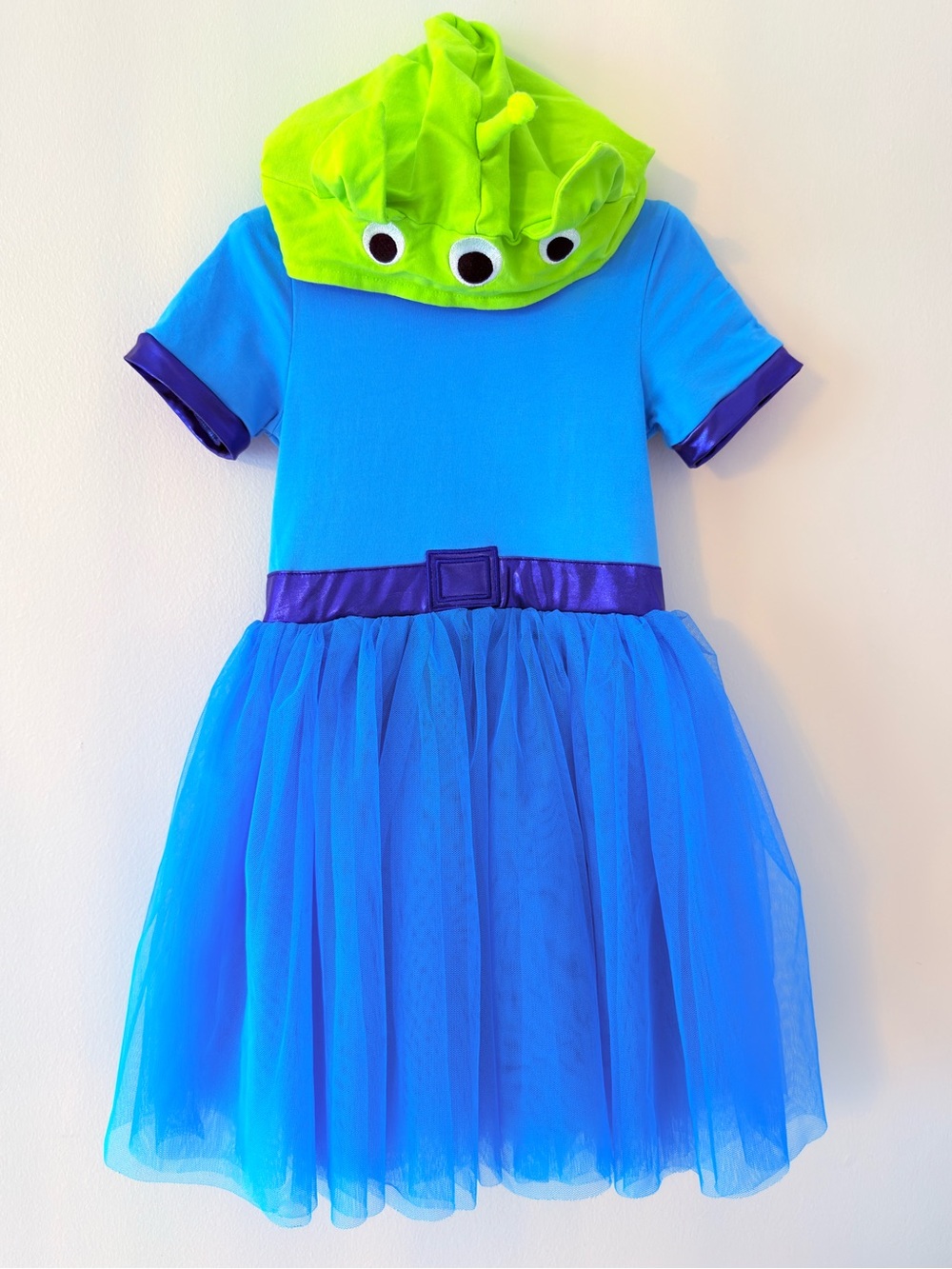 Taylor Joelle Blue Alien Toy Story Tulle Costume Dress with Green Hood size 5T